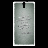 Coque Sony Xperia C5 Public génie Vert Citation Oscar Wilde