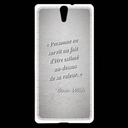 Coque Sony Xperia C5 Survie valeur Gris Citation Oscar Wilde