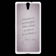 Coque Sony Xperia C5 Survie valeur Rose Citation Oscar Wilde