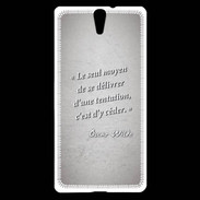 Coque Sony Xperia C5 Tentation Gris Citation Oscar Wilde