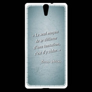 Coque Sony Xperia C5 Tentation Turquoise Citation Oscar Wilde