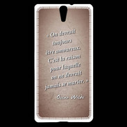 Coque Sony Xperia C5 Toujours amoureux Rouge Citation Oscar Wilde