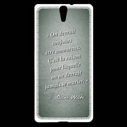 Coque Sony Xperia C5 Toujours amoureux Vert Citation Oscar Wilde