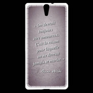 Coque Sony Xperia C5 Toujours amoureux Violet Citation Oscar Wilde