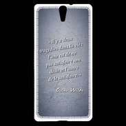 Coque Sony Xperia C5 Tragédie Bleu Citation Oscar Wilde