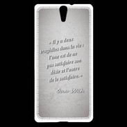 Coque Sony Xperia C5 Tragédie Gris Citation Oscar Wilde