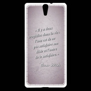 Coque Sony Xperia C5 Tragédie Rose Citation Oscar Wilde