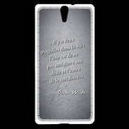 Coque Sony Xperia C5 Tragédie Noir Citation Oscar Wilde