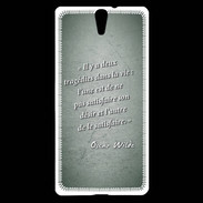 Coque Sony Xperia C5 Tragédie Vert Citation Oscar Wilde