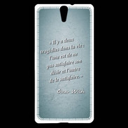 Coque Sony Xperia C5 Tragédie Turquoise Citation Oscar Wilde