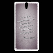 Coque Sony Xperia C5 Tragédie Violet Citation Oscar Wilde
