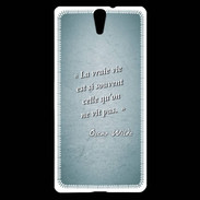 Coque Sony Xperia C5 Vrai vie Turquoise Citation Oscar Wilde