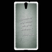 Coque Sony Xperia C5 Vrai vie Vert Citation Oscar Wilde