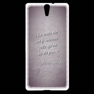 Coque Sony Xperia C5 Vrai vie Violet Citation Oscar Wilde