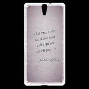 Coque Sony Xperia C5 Vrai vie Rose Citation Oscar Wilde