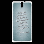 Coque Sony Xperia C5 Chaque fois Turquoise Citation Oscar Wilde