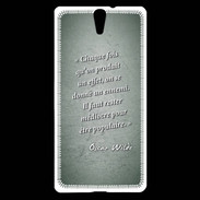 Coque Sony Xperia C5 Chaque fois Vert Citation Oscar Wilde