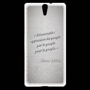 Coque Sony Xperia C5 Démocratie Gris Citation Oscar Wilde