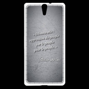 Coque Sony Xperia C5 Démocratie Noir Citation Oscar Wilde