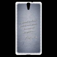 Coque Sony Xperia C5 Dieux prières Bleu Citation Oscar Wilde