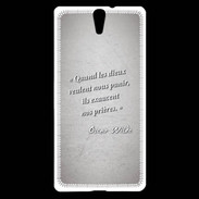 Coque Sony Xperia C5 Dieux prières Gris Citation Oscar Wilde