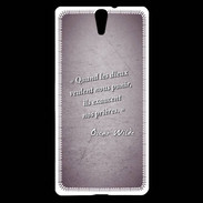 Coque Sony Xperia C5 Dieux prières Violet Citation Oscar Wilde