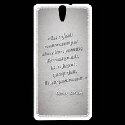 Coque Sony Xperia C5 Enfants parents Gris Citation Oscar Wilde