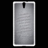 Coque Sony Xperia C5 Enfants parents Noir Citation Oscar Wilde