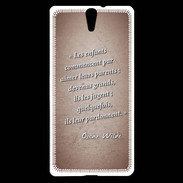 Coque Sony Xperia C5 Enfants parents Rouge Citation Oscar Wilde