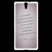 Coque Sony Xperia C5 Enfants parents Rose Citation Oscar Wilde