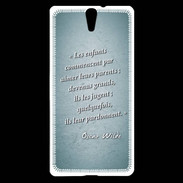 Coque Sony Xperia C5 Enfants parents Turquoise Citation Oscar Wilde