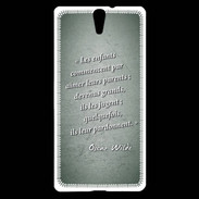Coque Sony Xperia C5 Enfants parents Vert Citation Oscar Wilde