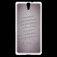 Coque Sony Xperia C5 Enfants parents Violet Citation Oscar Wilde