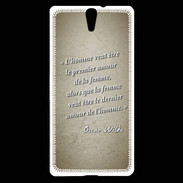 Coque Sony Xperia C5 Homme veut Sepia Citation Oscar Wilde