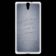 Coque Sony Xperia C5 Brave Bleu Citation Oscar Wilde
