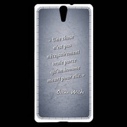 Coque Sony Xperia C5 Chose vraie Bleu Citation Oscar Wilde