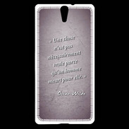 Coque Sony Xperia C5 Chose vraie Violet Citation Oscar Wilde