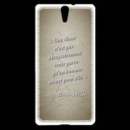 Coque Sony Xperia C5 Chose vraie Sepia Citation Oscar Wilde