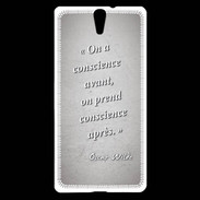 Coque Sony Xperia C5 Conscience Gris Citation Oscar Wilde