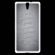Coque Sony Xperia C5 Conscience Noir Citation Oscar Wilde