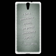 Coque Sony Xperia C5 Conscience Vert Citation Oscar Wilde
