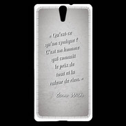 Coque Sony Xperia C5 Cynique Gris Citation Oscar Wilde
