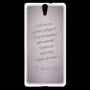 Coque Sony Xperia C5 Cynique Rose Citation Oscar Wilde