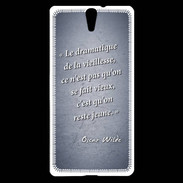 Coque Sony Xperia C5 Dramatique vieillesse Bleu Citation Oscar Wilde