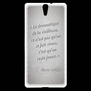 Coque Sony Xperia C5 Dramatique vieillesse Gris Citation Oscar Wilde
