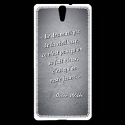 Coque Sony Xperia C5 Dramatique vieillesse Noir Citation Oscar Wilde