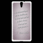 Coque Sony Xperia C5 Dramatique vieillesse Rose Citation Oscar Wilde
