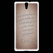 Coque Sony Xperia C5 Dramatique vieillesse Rouge Citation Oscar Wilde