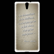 Coque Sony Xperia C5 Dramatique vieillesse Sepia Citation Oscar Wilde