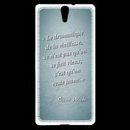 Coque Sony Xperia C5 Dramatique vieillesse Turquoise Citation Oscar Wilde